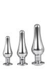Набор анальных пробок конической формы Dream Toys GLEAMING LOVE PLEASURE SET SILVER вид 2