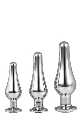 DT21874 набір анальних пробок конічної форми Dream Toys GLEAMING LOVE PLEASURE SET SILVER