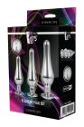 DT21874 набір анальних пробок конічної форми Dream Toys GLEAMING LOVE PLEASURE SET SILVER вид 4