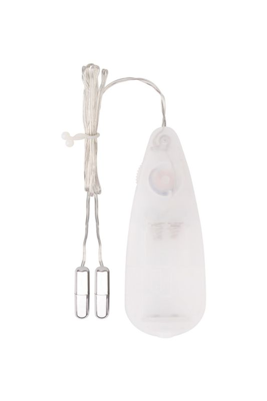 Міні-вібропулі CHISA Hi-Basic Mini Twins Bullets на провідному пультом, сріблясті вид 3