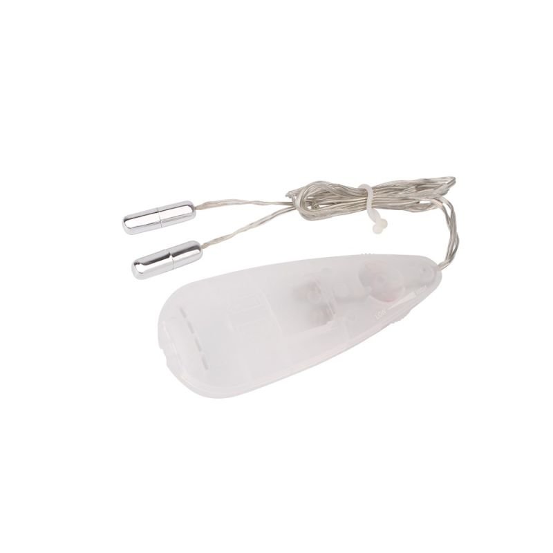 Міні-вібропулі CHISA Hi-Basic Mini Twins Bullets на провідному пультом, сріблясті вид 4