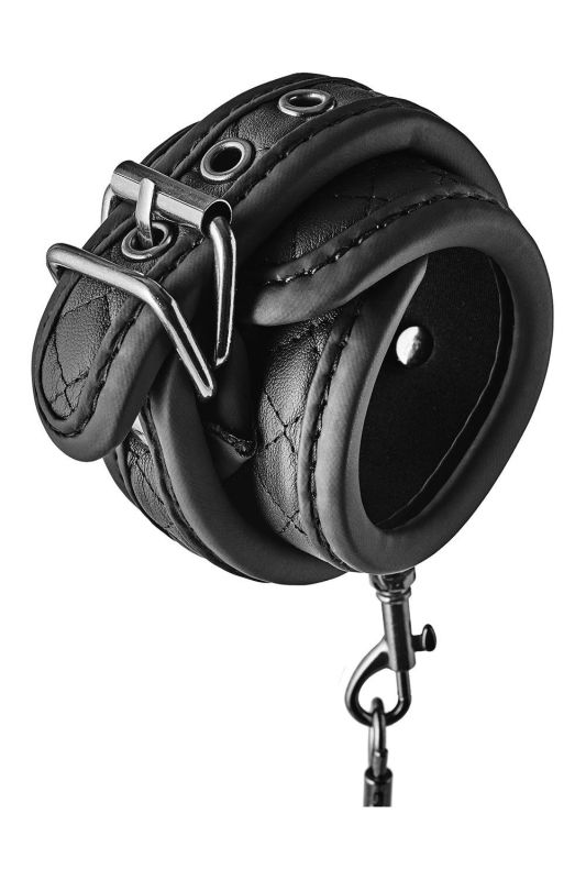Наручники без ланцюжка стьобані Dream Toys Blaze Handcuff чорні вид 7