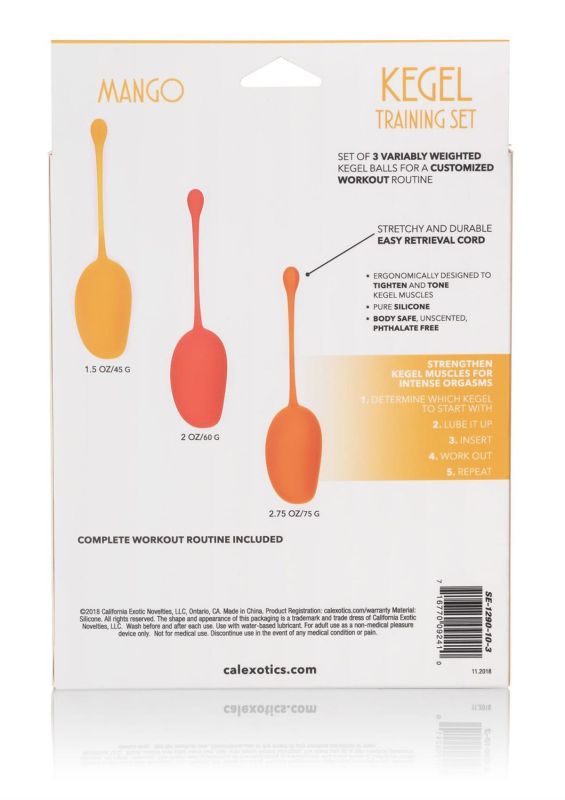 Вагінальні кульки California Exotic, оранжеві, 3 шт. вид 8