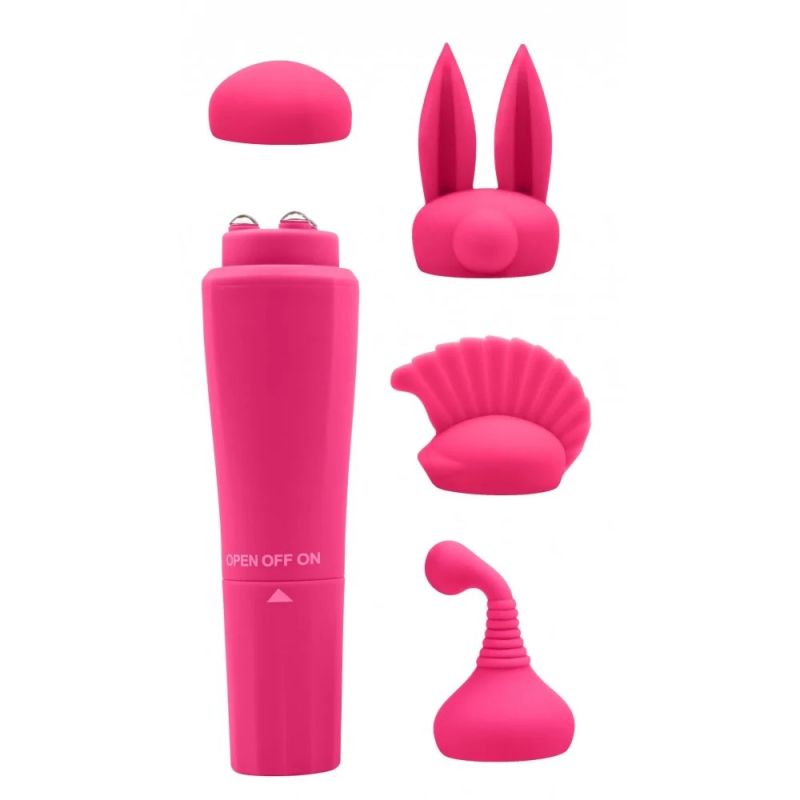 Вибратор для клитора с насадками Chisa Sweet Breeze, розовый, 10 х 2.6 см вид 3