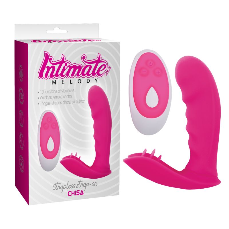 Вибратор с клиторальной стимуляцией Chisa Intimate Melody Strapless Strap-on, розовый вид 2