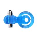 Ерекційне кільце з вібрацією та стимулятором клітора Chisa GET LOCK Cocking, синє вид 4