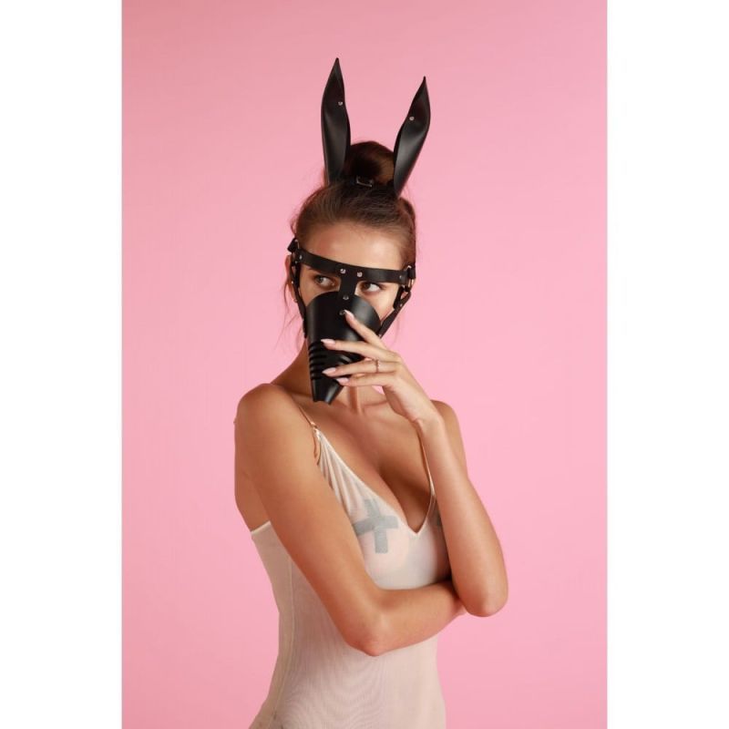 Маска Doberman MLA5 Candy Hero из кожи, ручная работа, черная вид 3