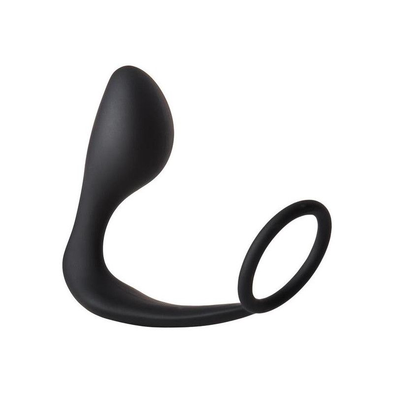 Анальна пробка з еррекційним кільцем FANTASSTIC ANAL PLUG WITH COCKRING BLACK вид 2