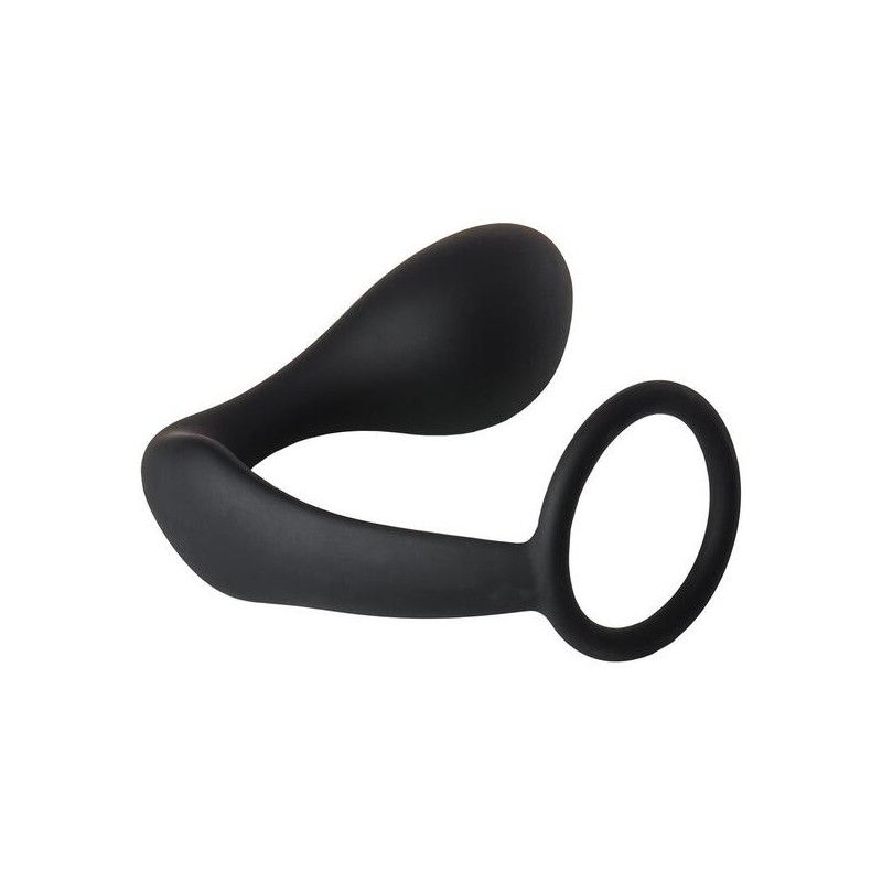 Анальна пробка з еррекційним кільцем FANTASSTIC ANAL PLUG WITH COCKRING BLACK вид 3