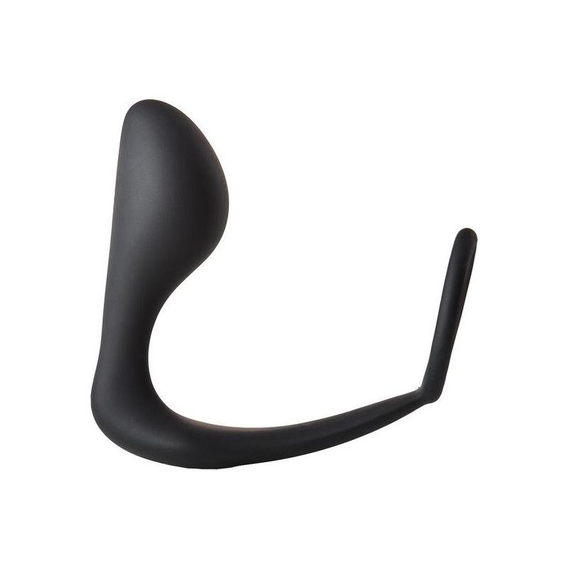 Анальная пробка с эррекционным кольцом FANTASSTIC ANAL PLUG WITH COCKRING BLACK вид 4