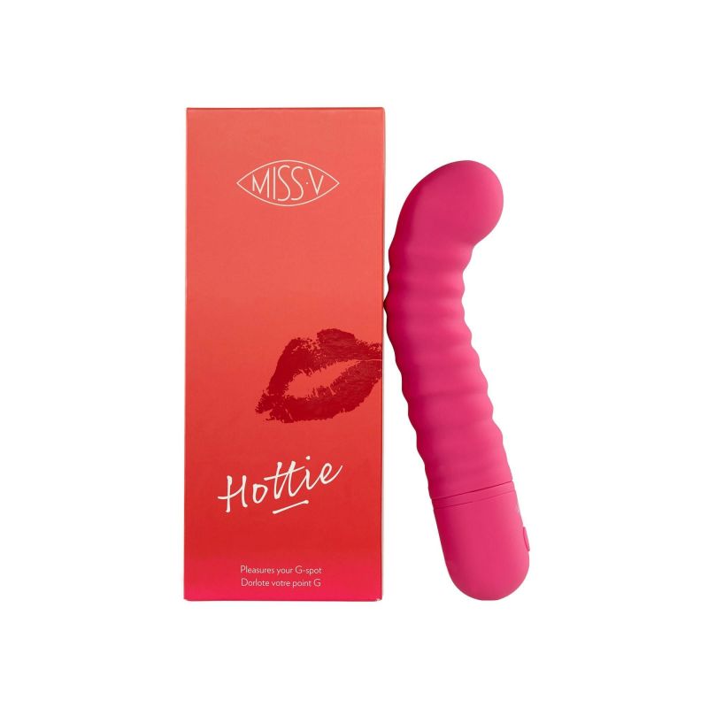 Вибратор для точки G рельефный Hottie Miss V, розовый вид 2