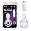 Ерекційне кільце з віброкулею та стимуляцією клітора Chisa GET LOCK Vibe Cocking, прозоре