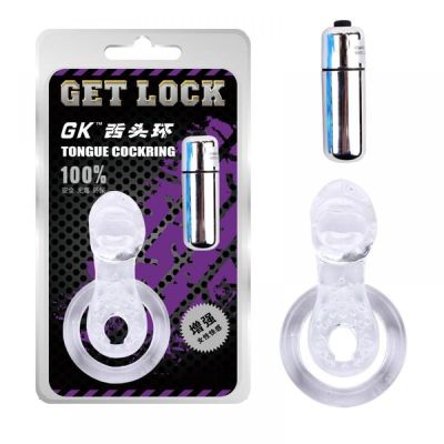 Ерекційне кільце з віброкулею та стимуляцією клітора Chisa GET LOCK Vibe Cocking, прозоре
