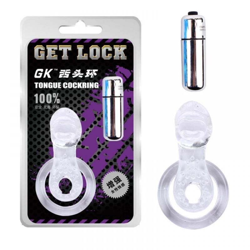 Ерекційне кільце з віброкулею та стимуляцією клітора Chisa GET LOCK Vibe Cocking, прозоре вид 2