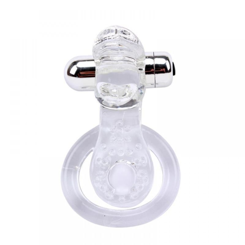 Ерекційне кільце з віброкулею та стимуляцією клітора Chisa GET LOCK Vibe Cocking, прозоре вид 3