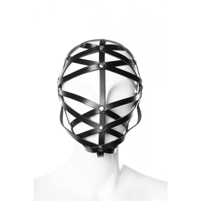 Маска на все лицо открытая из натуральной кожи, ручной работы Candy Hero MGRD2 вид 5