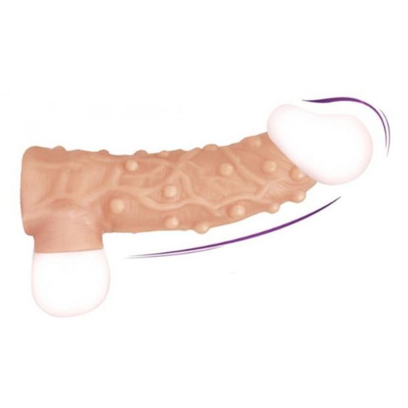 Насадка на член з відкритою головкою та отвором для мошонки Kokos 12 см. NS 001-M вид 6