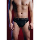 Гартери-труси чоловічі One Size MG5 з натуральної шкіри, чорні вид 2