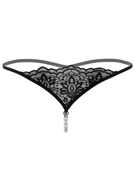 Стрінги з перлами S/M Daring Intimates, чорні вид 5