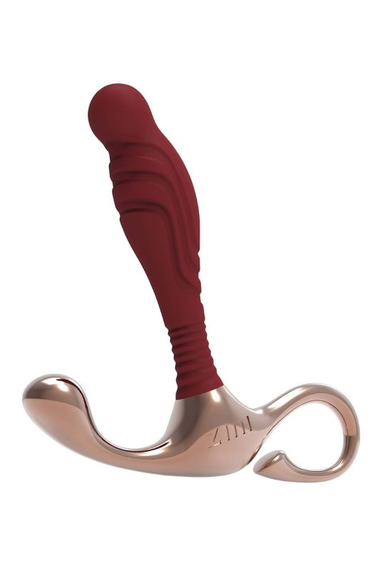 Масажер простати рельєфний, S, Zini Janus Lamp Iron бордовий, 10.4 х 2.2 см вид 2