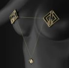 Зажимы для сосков с легкой подвеской Золотистые Lockink вид 2