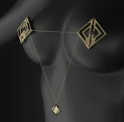 Зажимы для сосков с легкой подвеской Золотистые Lockink