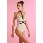 Портупея с ошейником One Size H2, экокожа, черная вид 2