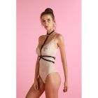 Портупея с ошейником One Size H2, экокожа, черная вид 3