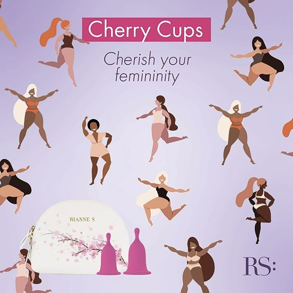 Менструальні чаші Rianne S Femcare Cherry Cup 2шт, в косметичці, рожев вид 6