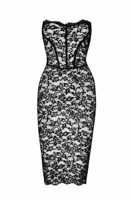 Кружевное платье, F301 Noir Handmade Catalyst со шнуровкой, черное, размер M