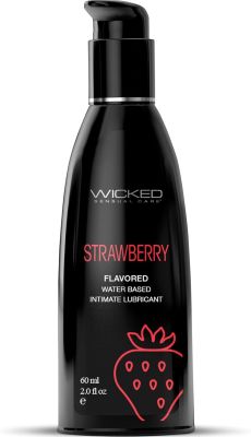 Лубрикант їстівний Wicked Strawberry Flavored зі смаком полуниці, 60 мл
