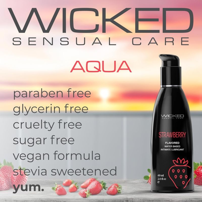 Лубрикант їстівний Wicked Strawberry Flavored зі смаком полуниці, 60 мл вид 4