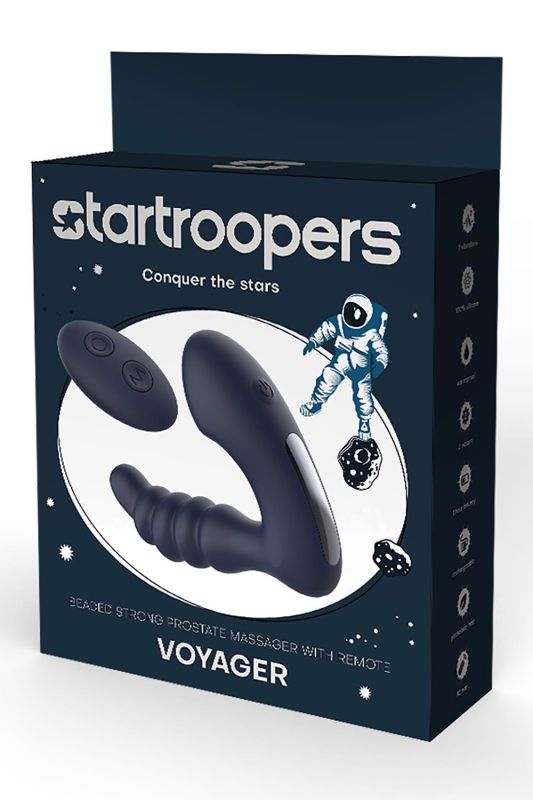 Массажер простаты с вибрацией и пультом управления Dream Toys Star Troopers Voyager, черный вид 5