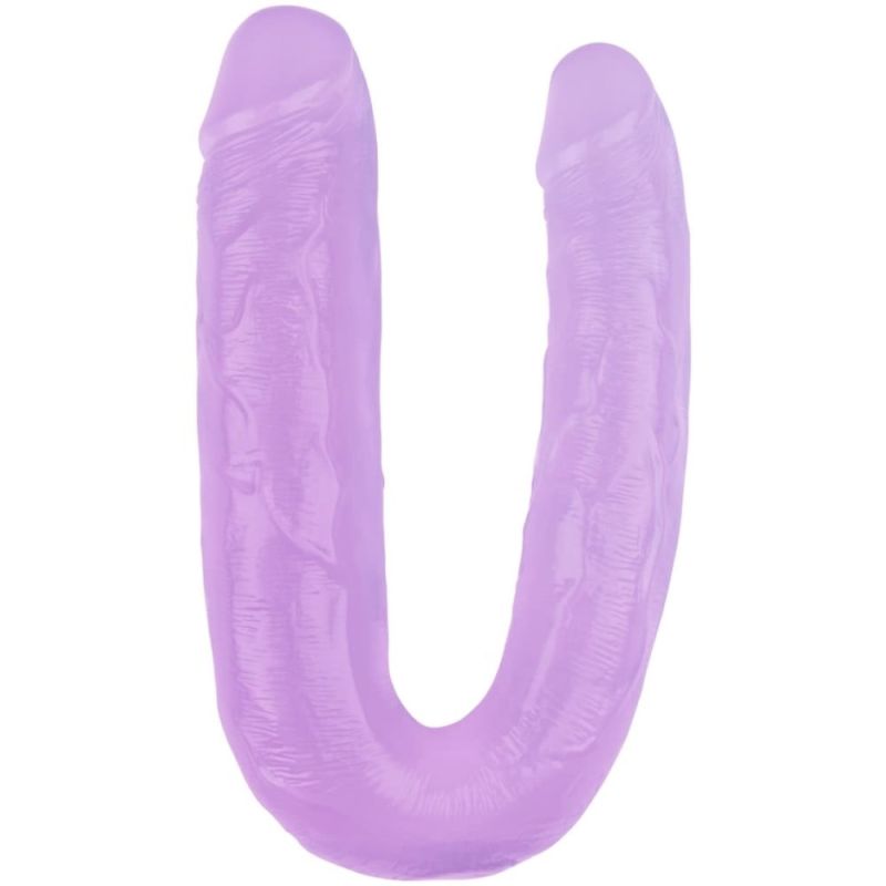 Фалоімітатор двосторонній Chisa Hi-Rubber, фіолетовий 45 см вид 3