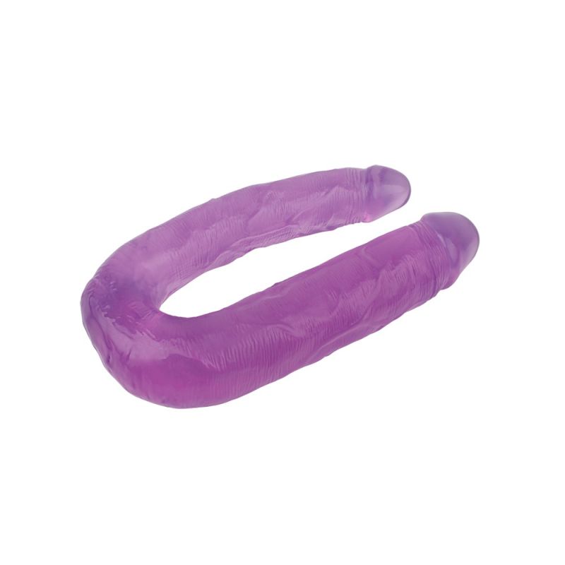 Фалоімітатор двосторонній Chisa Hi-Rubber, фіолетовий 45 см вид 5