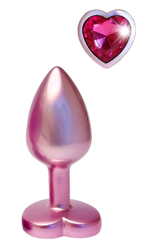 Анальна пробка рожева Dream Toys Gleaming Love з декоративним каменем у вигляді серця, S вид 2