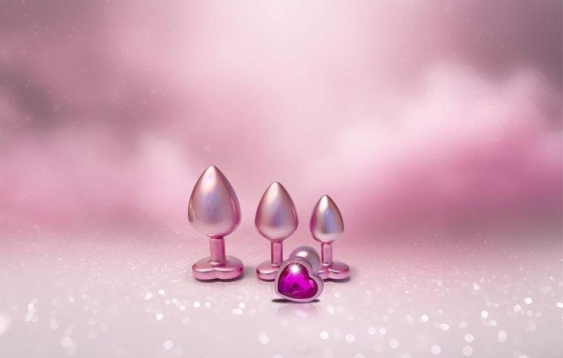 Анальна пробка рожева Dream Toys Gleaming Love з декоративним каменем у вигляді серця, S вид 5