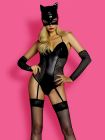 Костюм Кошечки Sunspice боди с подвязками, маска, рукава, чулки, черный, L/XL вид 2