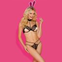 Костюм Кролика Sunspice комплект белья черный и ушки, S/M