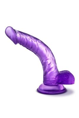 Фаллоимитатор реалистичный с мошонкой Blush b-yours на присоске, фиолетовый