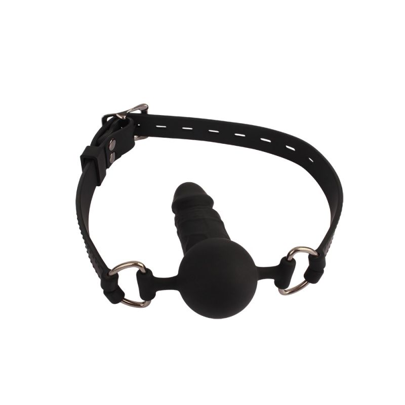 Кляп-фаллоимитатор Chisa BEHAVE! Luxury Fetish черный вид 5