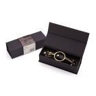 Кляп чорний Roomfun Romfun Mouth Gag M із золотим кільцем для притискання язика вид 7