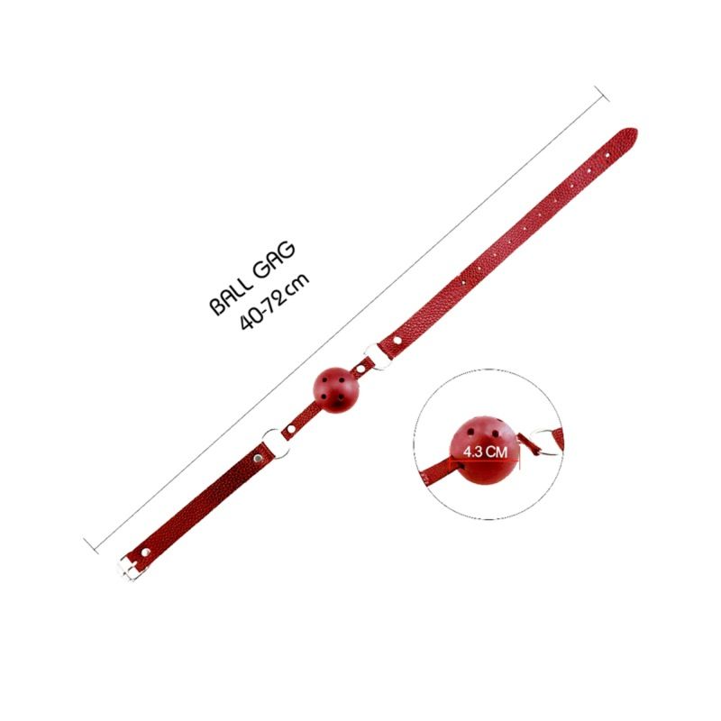 Кляп БДСМ з кулькою через яку можна дихати Alive Discretion Red червоний вид 3
