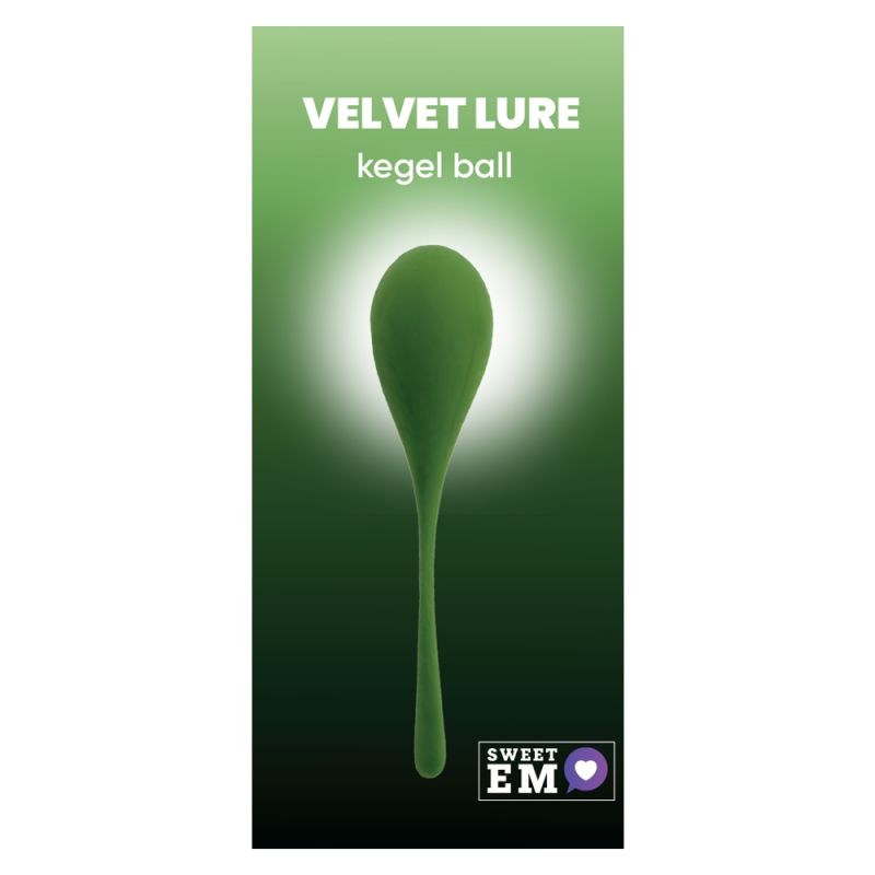 Вагинальный тренажёр Sweet Em в форме капли, с хвостиком, тёмно-зелёный, 60 г, 3.3 х 14 см вид 2