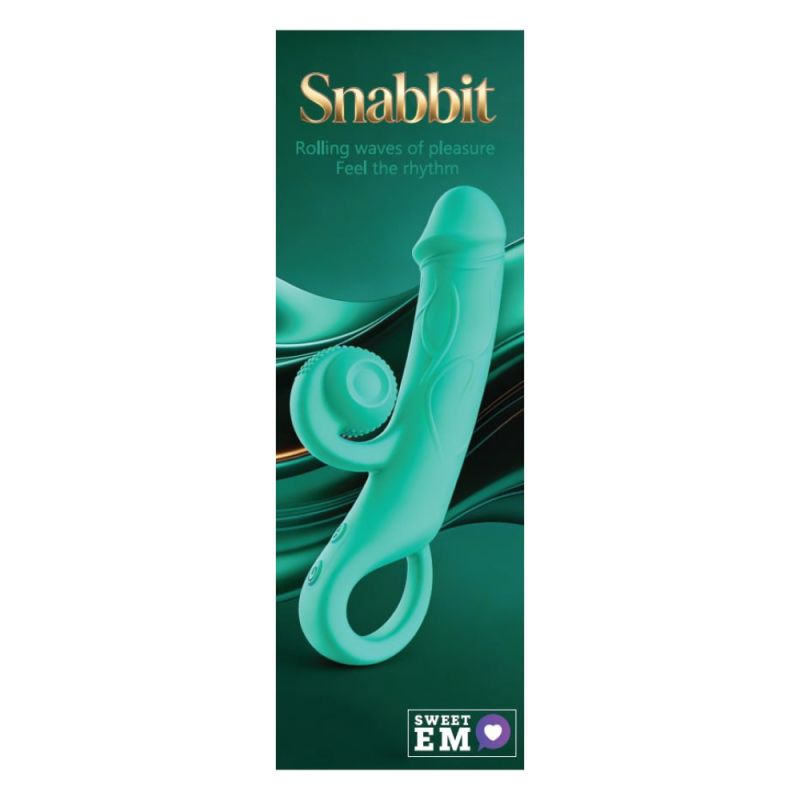 Вибратор-кролик Sweet Em Snabbit бирюзовый, 20 х 3,8 см вид 2