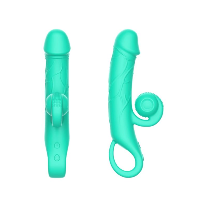 Вибратор-кролик Sweet Em Snabbit бирюзовый, 20 х 3,8 см вид 4