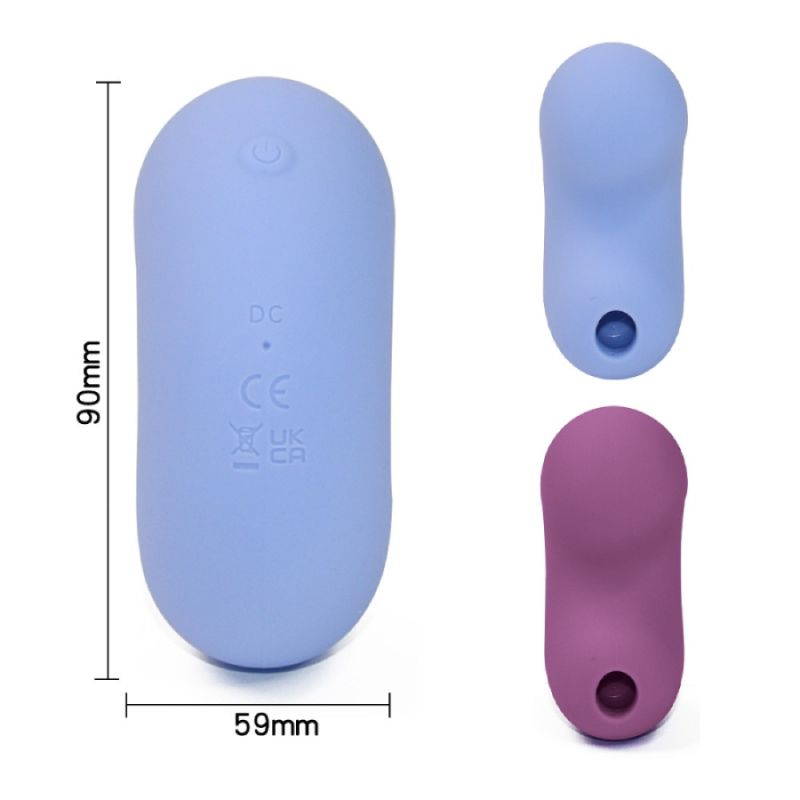 Вакуумный стимулятор клитора Sweet Em Bean с вибрацией, голубой, 9 х 5.9 см вид 7