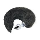 Анальная пробка лисий хвост Alive, L, черный, серебристая, 9 х 4,1 см вид 2