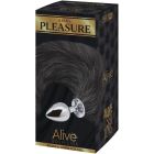 Анальная пробка лисий хвост Alive, L, черный, серебристая, 9 х 4,1 см вид 3