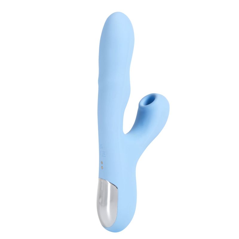 Вибратор-кролик BeYourLover Rosubi с вакуумом, ротацией и подогревом, голубой, 12,7 х 3,5 см вид 2
